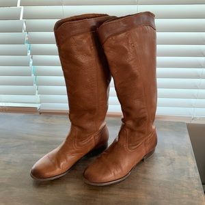 Frye Size 8.5 Leather Cognac Brown Boots